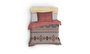 L'essentiel linge de maison Felix - Juego de funda de edredón individual Ranforce Tile Red
